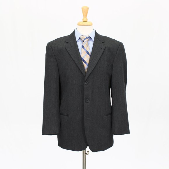 Joseph Abboud 42R Gray Solid 3-Button Sport Coat Blazer Jacket O639 - Picture 1 of 11